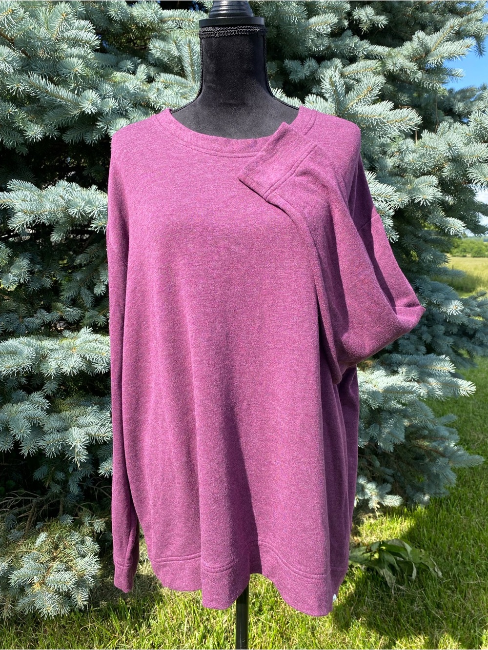 Orvis Women's XXL Dropped Shoulder Modal Blend Fleece Lined Crew Neck Sweatshirt
